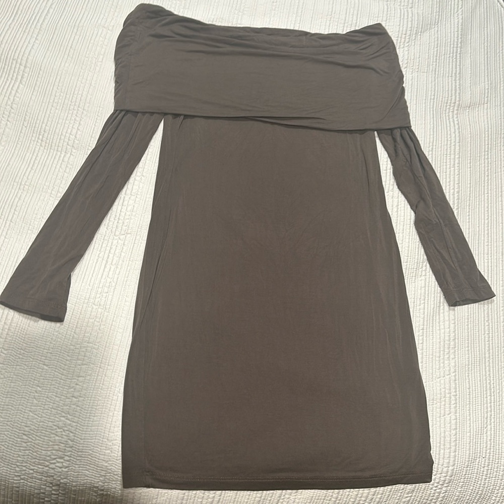 Grey long sleeve mini dress